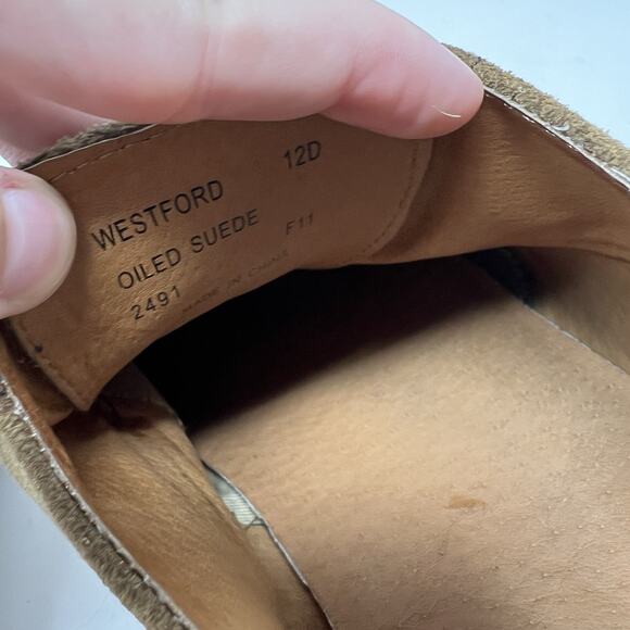Polo Ralph Lauren Westford Oiled Suede Leather Shoes Tan Oxfords Men’s Size 12‎ main image 11
